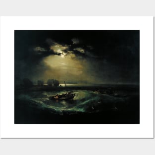 High Resolution William Turner Fishermen at Sea 1796 Posters and Art